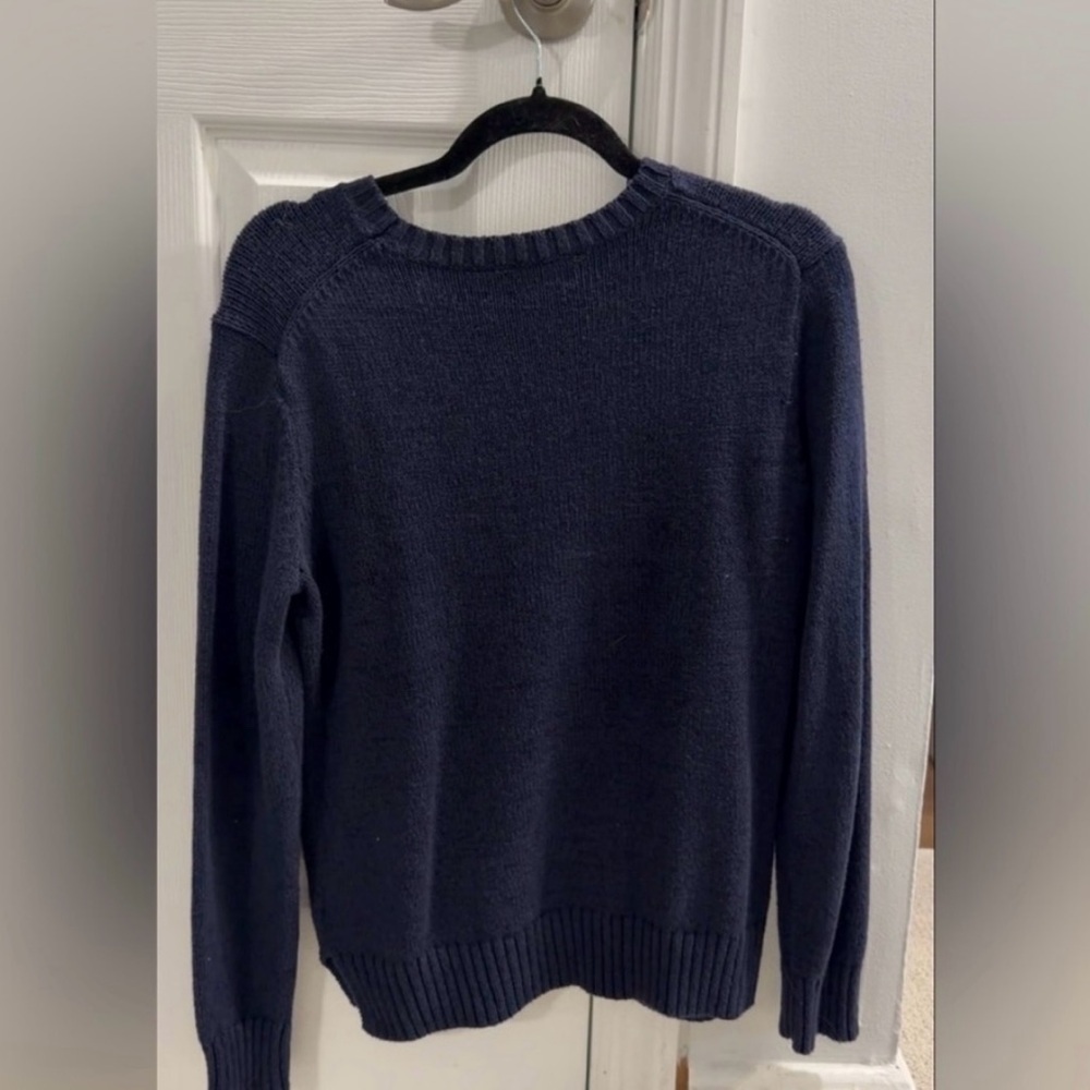 Vintage Polo Ralph Lauren Bear Sweater Navy Knit OG RL Polo Bear USA Flag - Picture 9 of 12